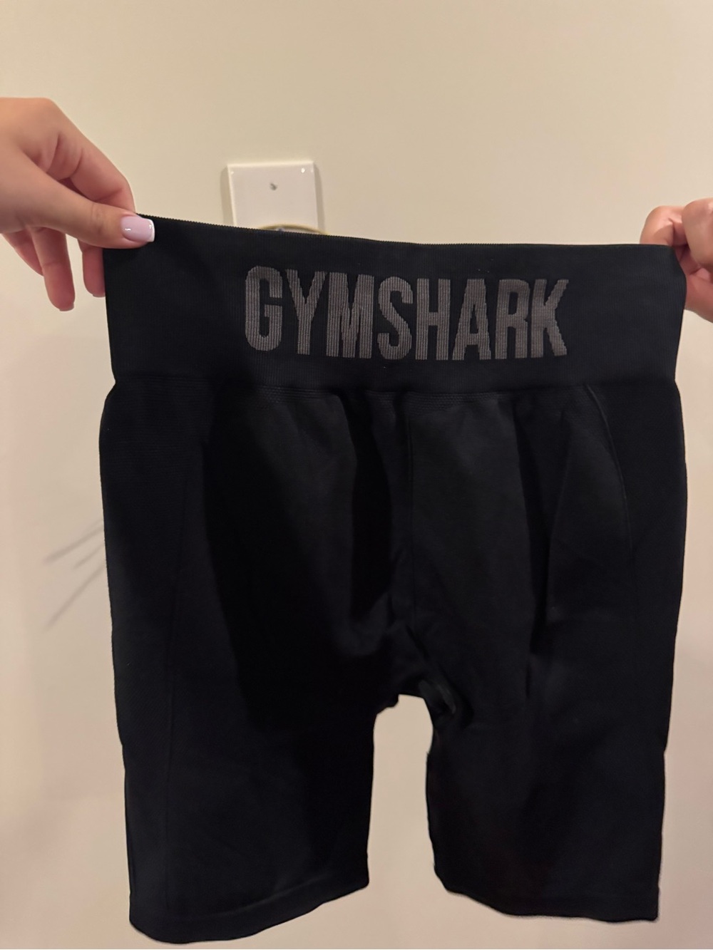 Gymshark Black Logo High-Waist Bike Shorts
